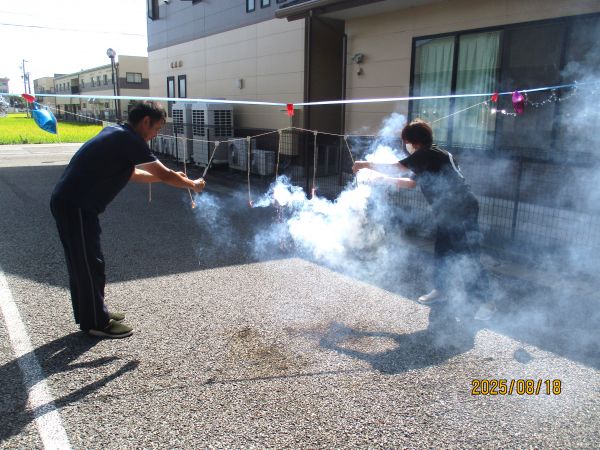 ナイアガラ花火点火 ナイアガラ花火点火